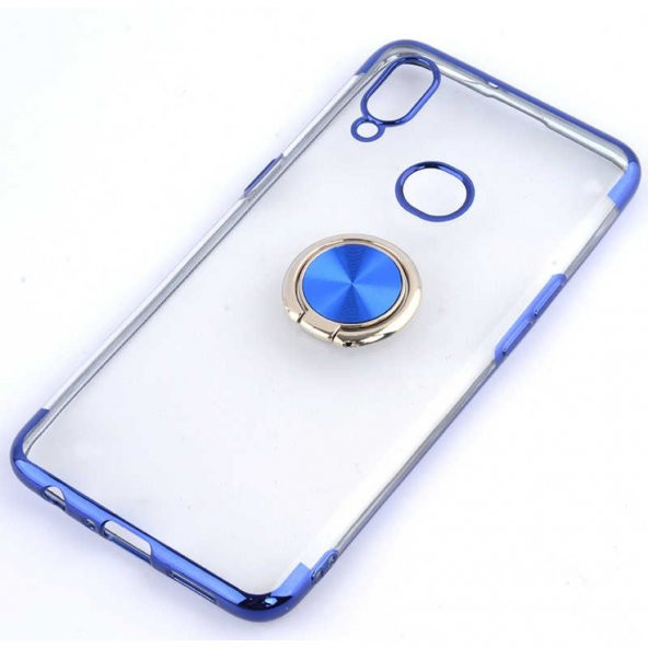 Galaxy A10S Yüzüklü Köşeleri Renkli Şeffaf Kamera Korumalı Kılıf ürün görseli 1