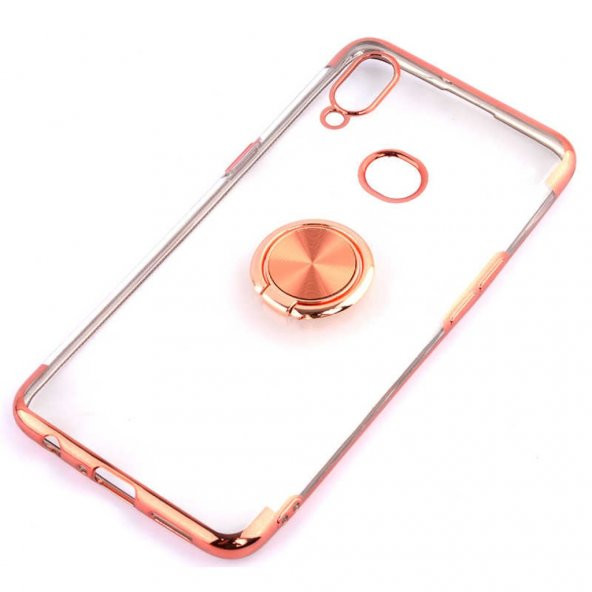 Galaxy A10S Yüzüklü Köşeleri Renkli Şeffaf Kamera Korumalı Kılıf - Resim 5