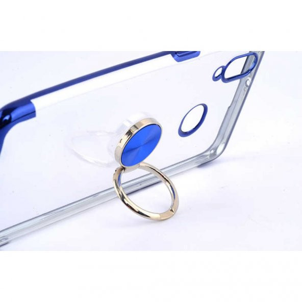 Galaxy A10S Yüzüklü Köşeleri Renkli Şeffaf Kamera Korumalı Kılıf - Resim 6