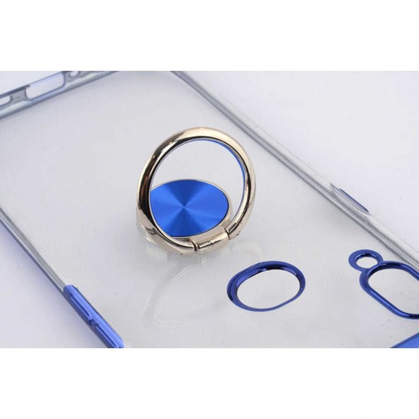 Galaxy A10S Yüzüklü Köşeleri Renkli Şeffaf Kamera Korumalı Kılıf - Resim 7