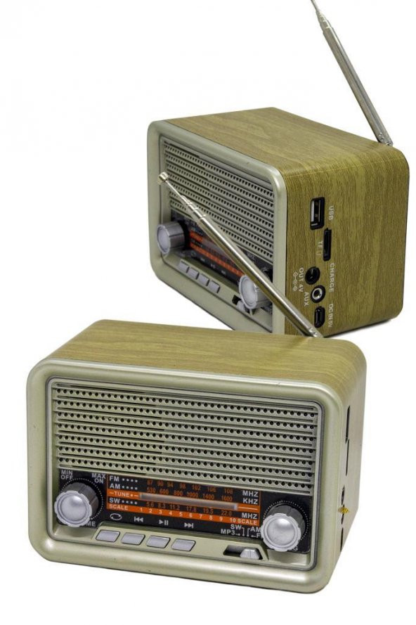 Nostaljik Radyo Mega 1537BT Bluetoothlu USB Girişli FM Radyo