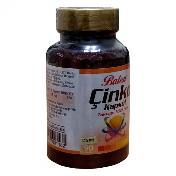 Balen Çinko 375Mg 90 Kapsül - 3