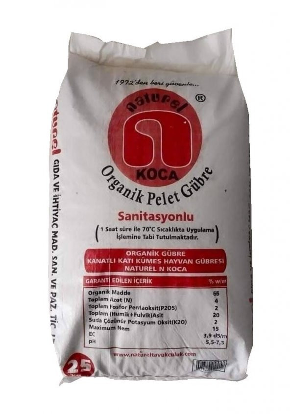 Koca Naturel Organik Tavuk Gübresi 25 Kg
