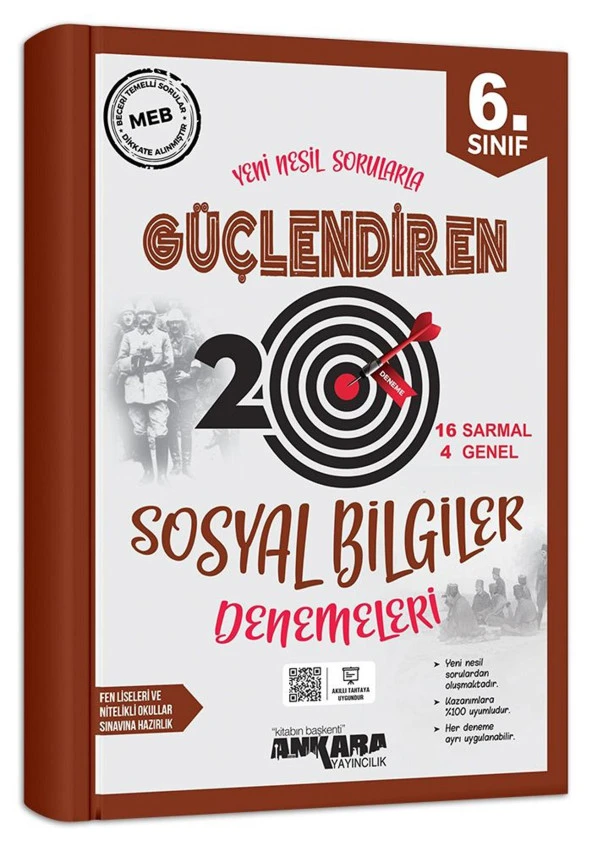 Ankara 6. Sınıf Güçlendiren Sosyal Bilgiler 20 Deneme Sınavı