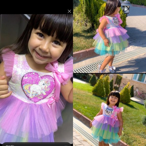 Pumpido Kids Pony Pullu Tüllü Elbise - 1