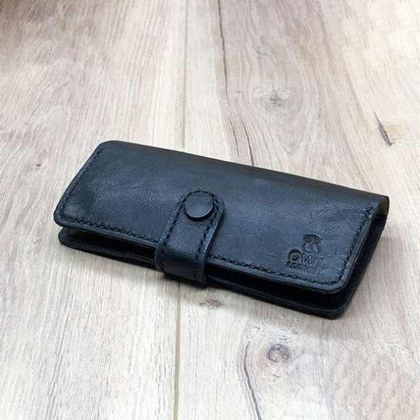 OWL LEATHER - PUHU SOFTY SİYAH DERİ TÜTÜN KESESİ-TÜTÜN ÇANTASI - 4