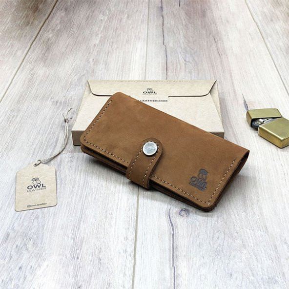 OWL LEATHER - PUHU TARÇINİ DERİ TÜTÜN KESESİ-TÜTÜN ÇANTASI - 5