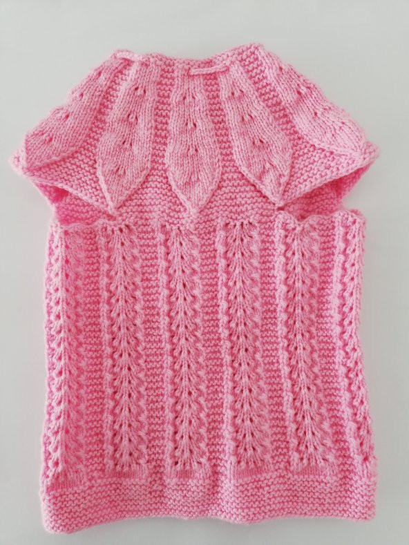 Kışlık El Yapımı Kız Çocuğu Yeleği 1 ile 3 yaş Bebe Pembesi - 3