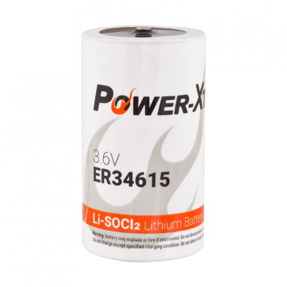 Power-Xtra 3.6V ER34615 D Size Li-SOCI2 Lithium Pil