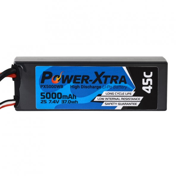 Power-Xtra PX5000WB -2S1P- 7.4V 5000 mAh Li-Polymer Pil -45C
