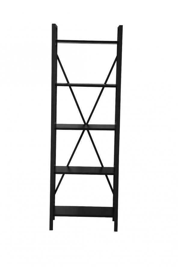 Unique Lüx 5 Raflı Çok Amaçlı Metal Kitaplık Raf  Siyah 60x180 - 2
