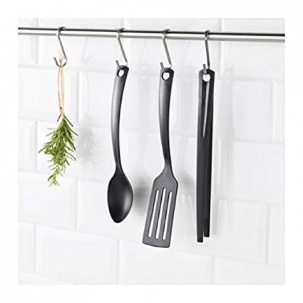 IKEA GNARP MUTFAK GEREÇLERİ SETİ SİYAH RENK - 6
