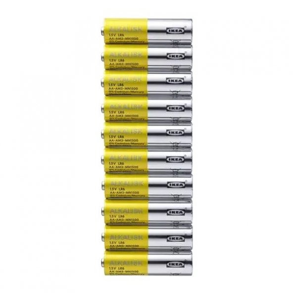 IKEA Alkalisk AA 1,5 LR6 Alkali Kalem Pil 10 Adet