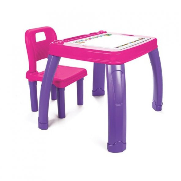 PİLSAN Sandalyeli Çalışma Masası - Pembe / Mor