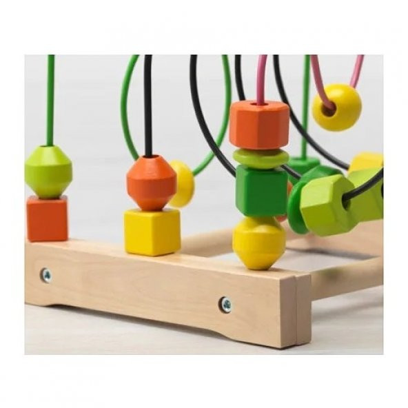 IKEA Mula Ahşap Boncuklu Helezon Oyuncak - Beceri̇ Oyunu - 4