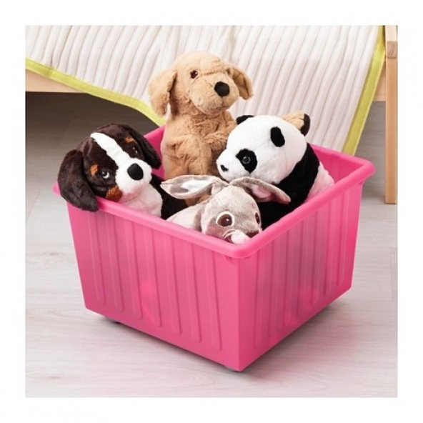 IKEA Vessla Tekerlekli Kutu Çok Amaçlı Saklama - Pembe - 3