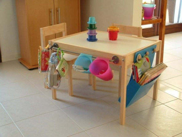 IKEA LATT MASİF ÇAM AHŞAP ÇOCUK OYUN YEMEK AKTİVİTE MASASI - 4