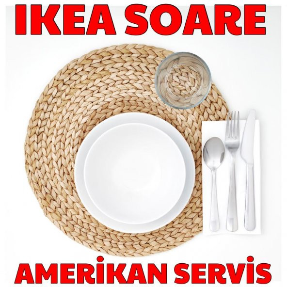 IKEA Soare Amerikan Servis - El Yapımı Hasır / Su Sümbülü - 6 Adet - 9