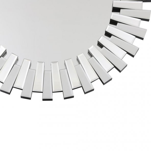 Fidex Home Lüks Piyano Modern Elips Büyük Ayna 118cm Gümüş - 2