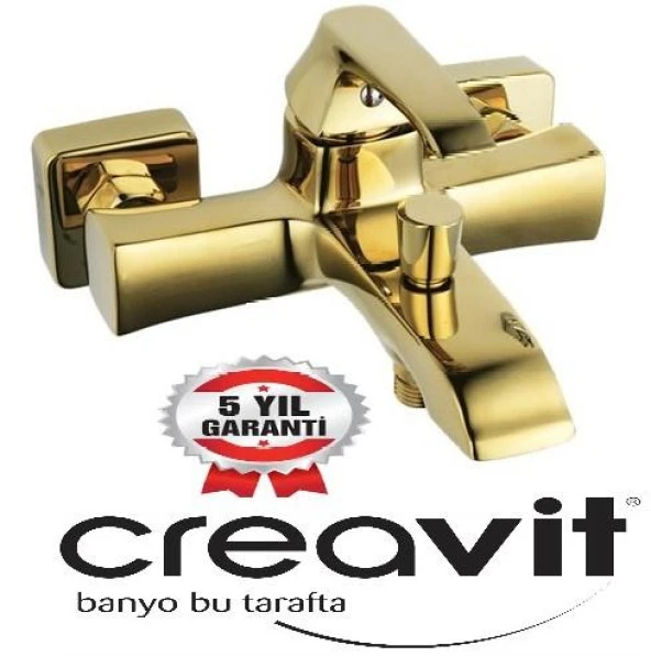 CREAVİT AVANGART 2 Li BANYO ARMATÜR BATARYA SETİ ALTIN AG2500G + SH411G - 3
