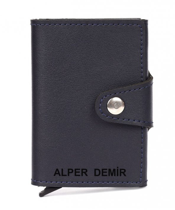 Otomatik Mekanizmalı Deri Kartlık Kartvizitlik Kişiye Özel Cüzdan - 2