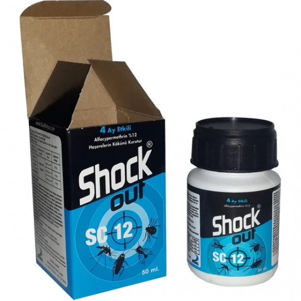 Shock Out Sc 12 50 ML Sivrisinek İlacı Hamamböceği İlacı Karasinek İlacı Kene İlacı Böcek İlacı