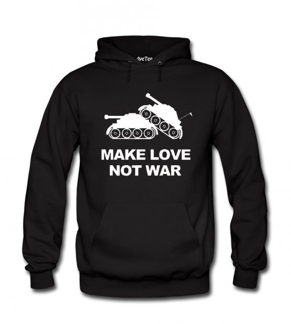 Make Love Dont War Erkek Sweatshirt ve Kapüşonlu - Dyetee - 1