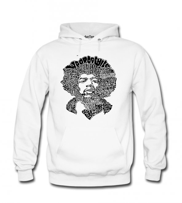 Jimi Hendrix Typo Kadın Sweatshirt ve Kapüşonlu - Dyetee