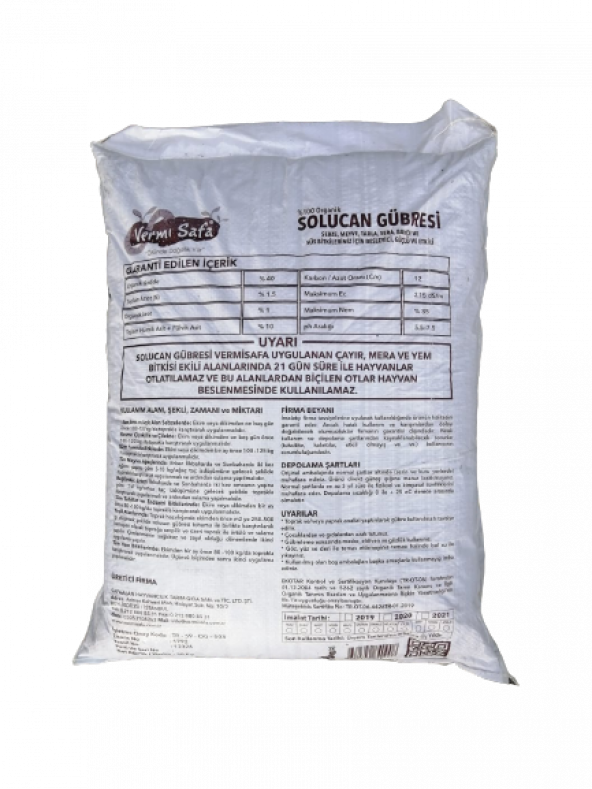 Vermisafa "100 Organik Katı Solucan Gübresi 20 Kg - 3