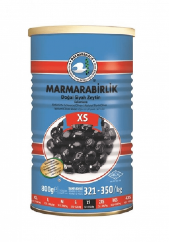 Marmarabirlik Doğal Siyah Zeytin 800 gr XS Boy