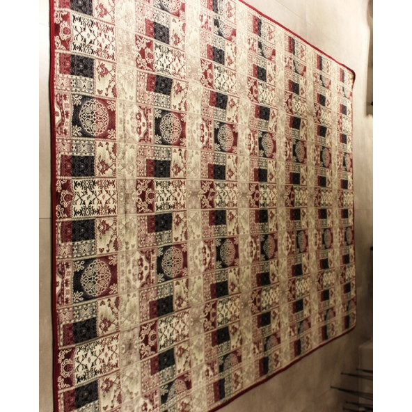 Adaş Patchwork Serme Biyeli Çok Amaçlı Halı Örtüsü, Pike - 4
