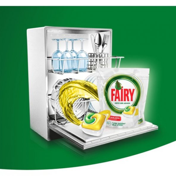 Fairy Hepsi Bir Arada 120 Yıkama Bulaşık Makinesi Deterjanı Kapsülü Limon Kokulu - 3