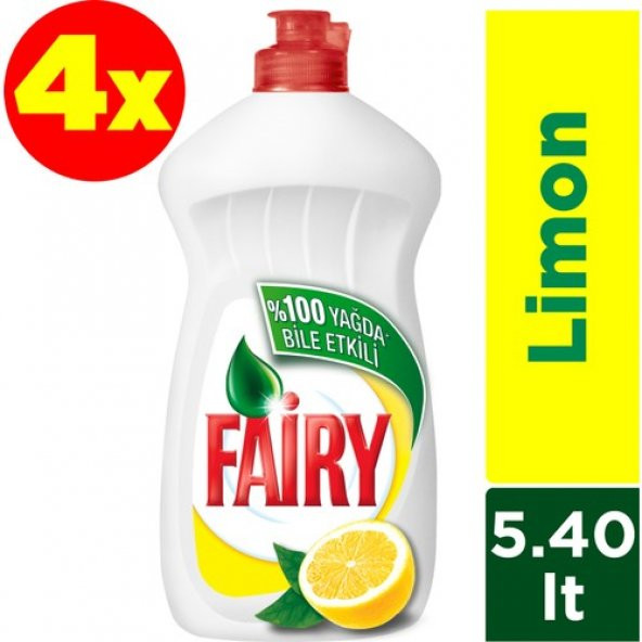 Fairy Sıvı Bulaşık Deterjanı Limon 1350 ml 4lü