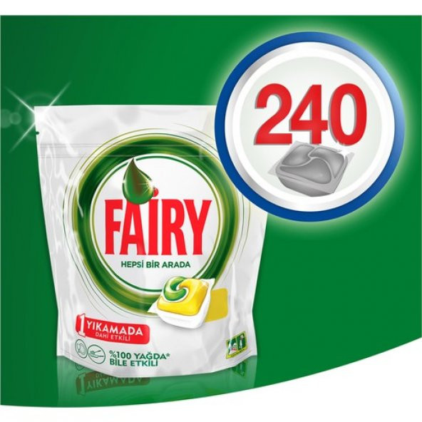 Fairy Hepsi Bir Arada Bulaşık Makinesi Deterjanı Kapsülü Limon Kokulu 120 x 2 Yıkama - 7