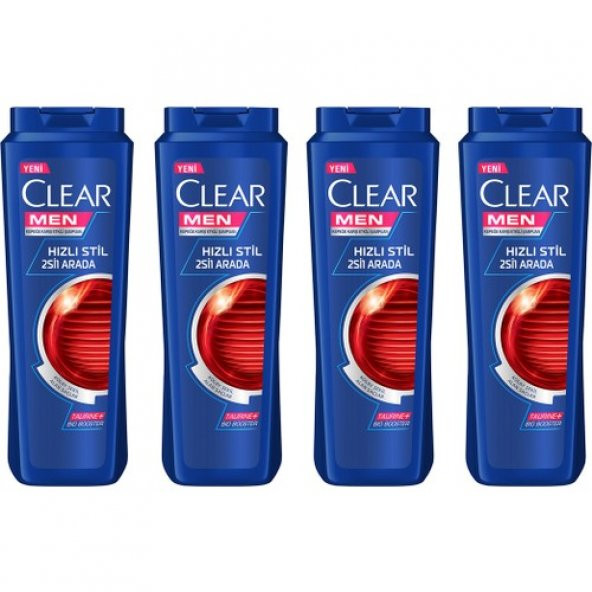 Clear Men Hızlı Stil 2si 1 arada Şampuan 500 ml x 4