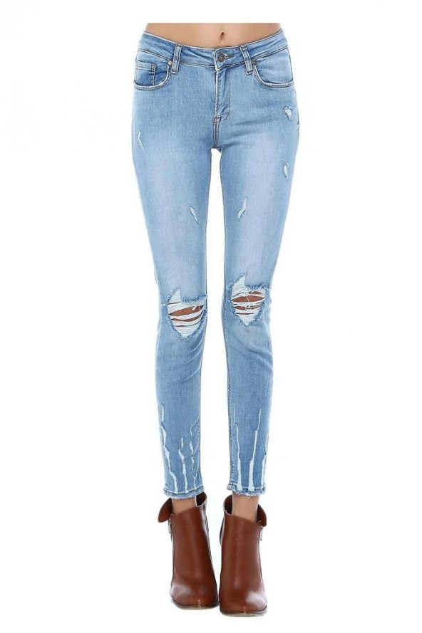 Mavi Denim Yırtık Diz Detaylı Kadın Pantolon - 2