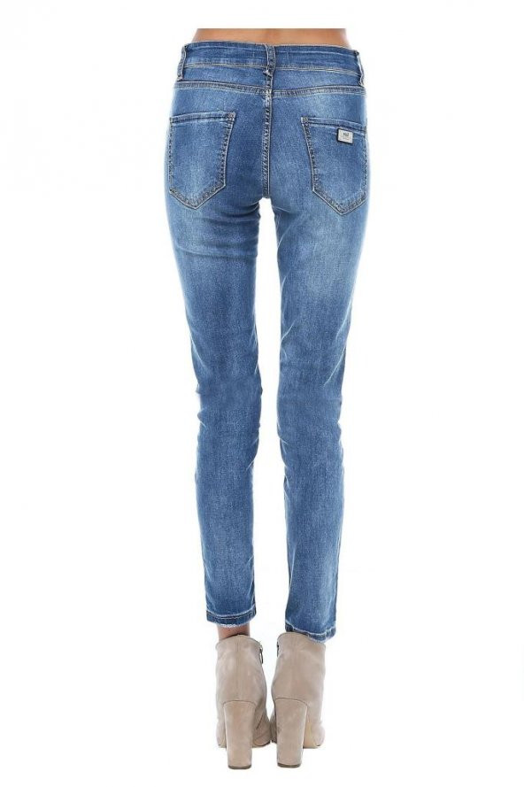 Mavi Denim Yıkamalı Yırtık Detaylı Kadın Pantolon - 4