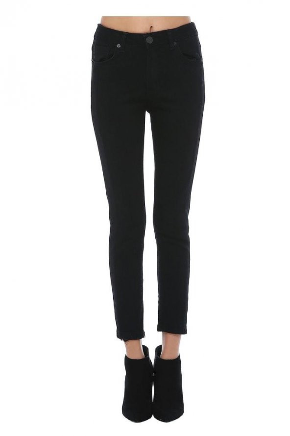 Siyah Denim Kadın Pantolon - 2