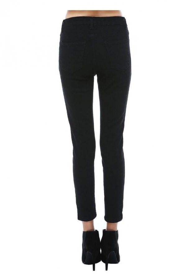 Siyah Denim Kadın Pantolon - 3