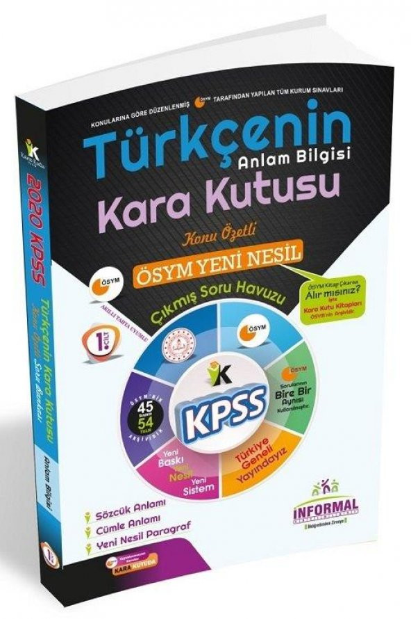 İnformal 2020 Kpss Türkçenin Kara Kutusu Anlam Bilgisi Konu Özetli Soru Bankası 1. Cilt