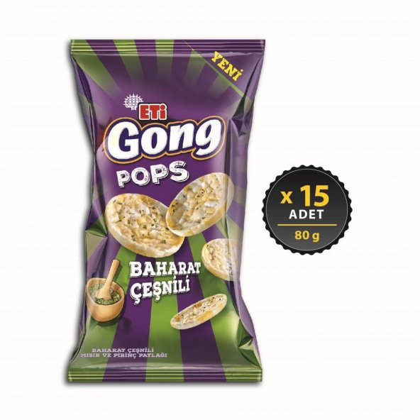 Eti Gong Pops Baharatlı 80 g x 15 Adet