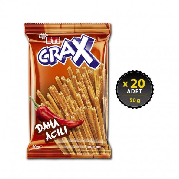 Eti Crax Acılı Çubuk Kraker 50 g x 20 Adet