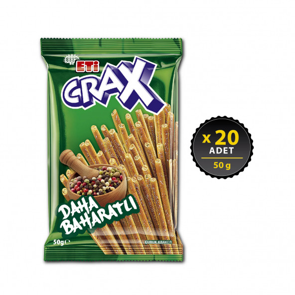 Eti Crax Baharatlı Çubuk Kraker 50 g x 20 Adet