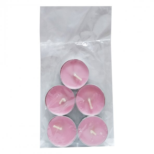 Tea Lights Pembe Mum 5 li 1 Paket - 3