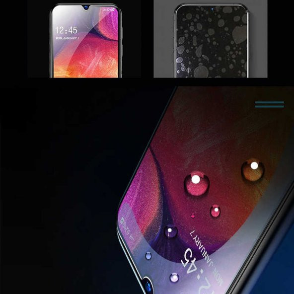 Galaxy A20S Kenarları Kırılmaya Dayanıklı Cam Ekran Koruyucu - 10