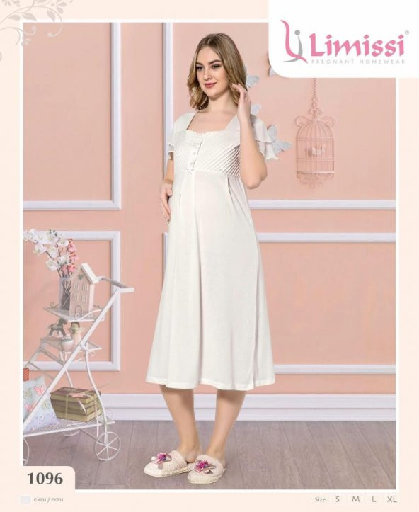 Limissi 1096 Sade Şık Hamile Lohusa Gecelik - 3