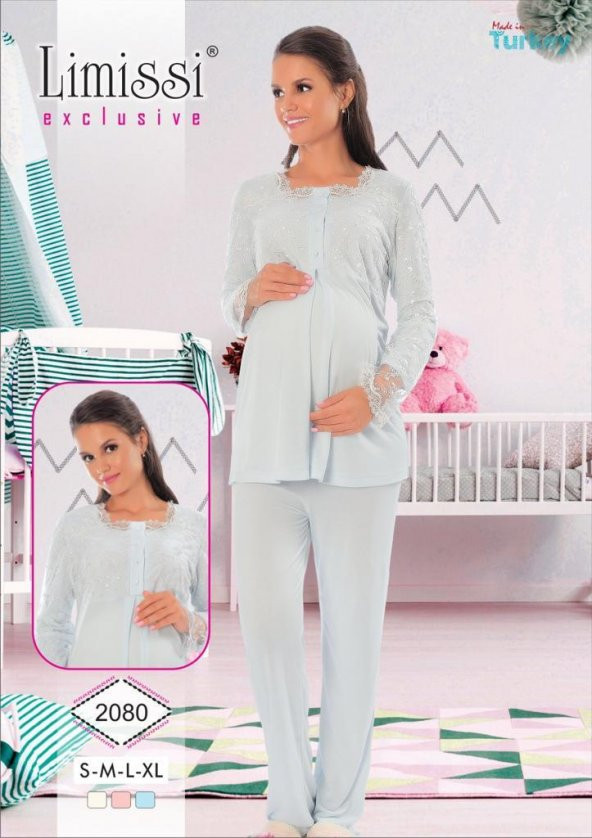Limissi 2080 Hamile Lohusa Pijama Tk - Resim 2