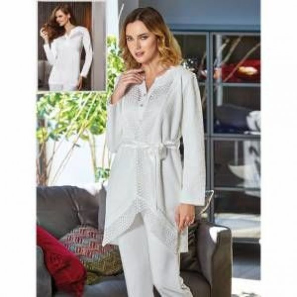 FLZ 31-188 Hamle Lohusa 3 Lü Pijama Sabahlık Tk - 1
