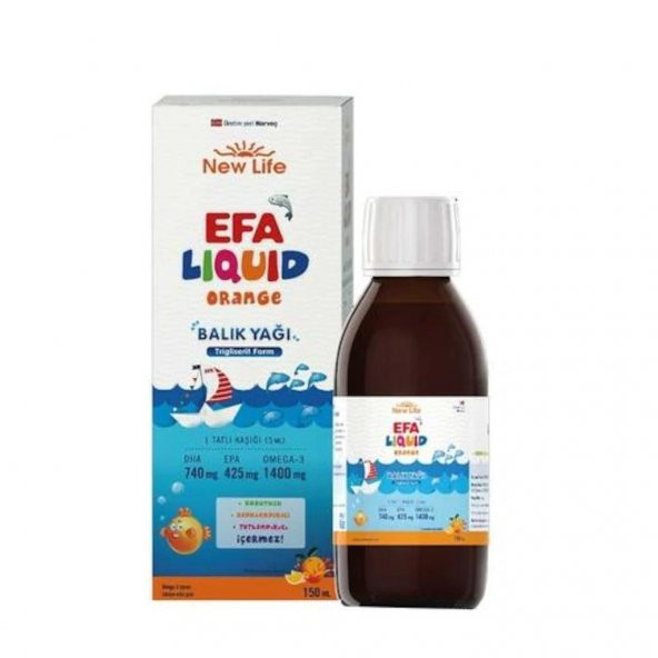 Newlife Efa Liquid Portakal Aromalı Balık Yağı Likit 150 ml