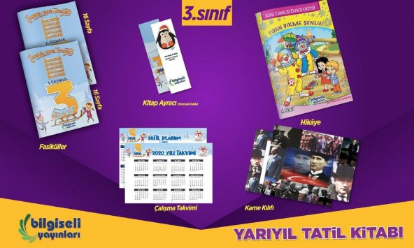 Bilgi Seli Yayınları 3. Sınıf Yarıyıl Tatil Kitabı + Karne Kılıfı - 2